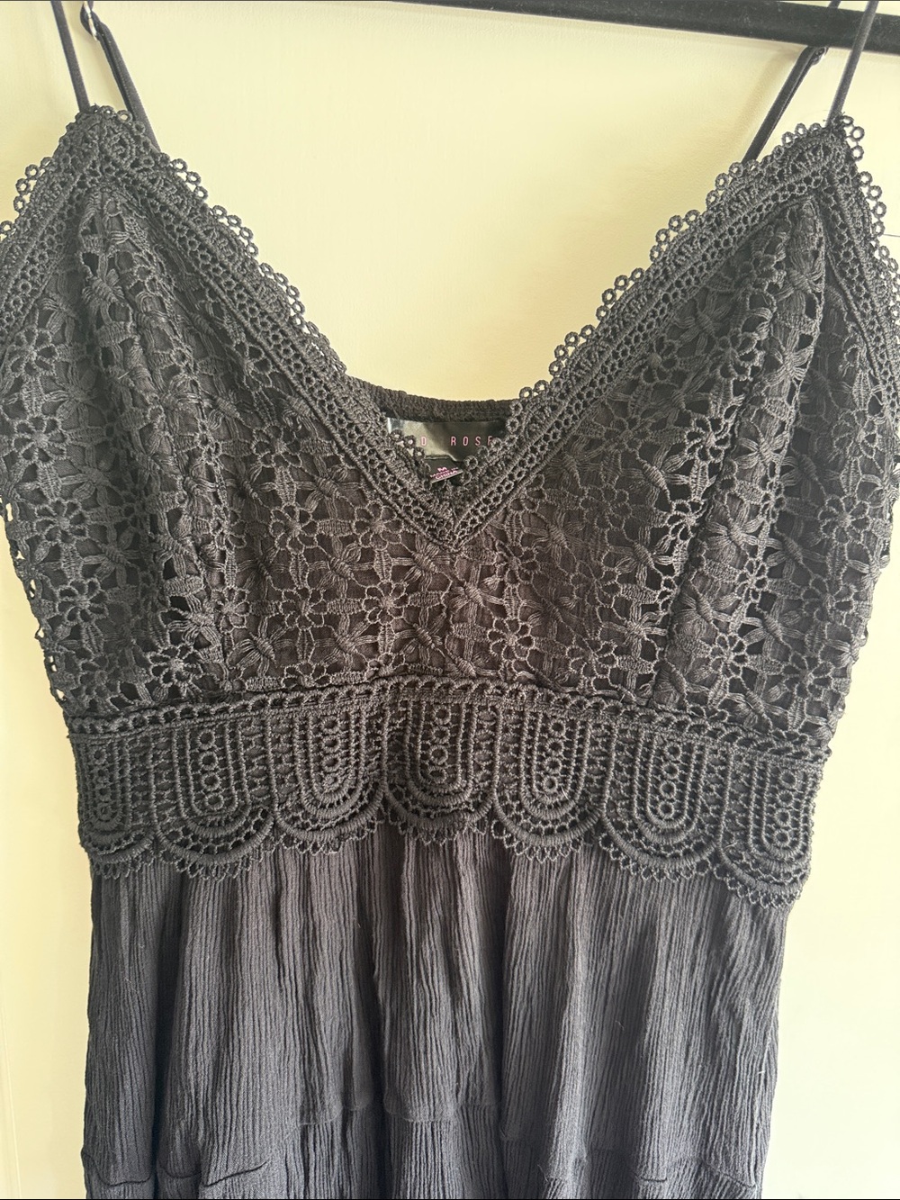Black Lace High-Low Slip Dress - Picture 3 of 7